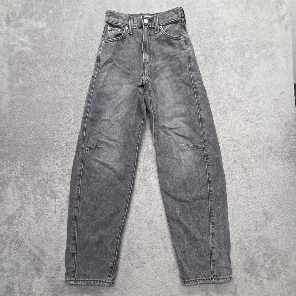 Levi's Jeans Womens 23 Gray Cinch Barrel Tapered High Rise Charcoal Wash